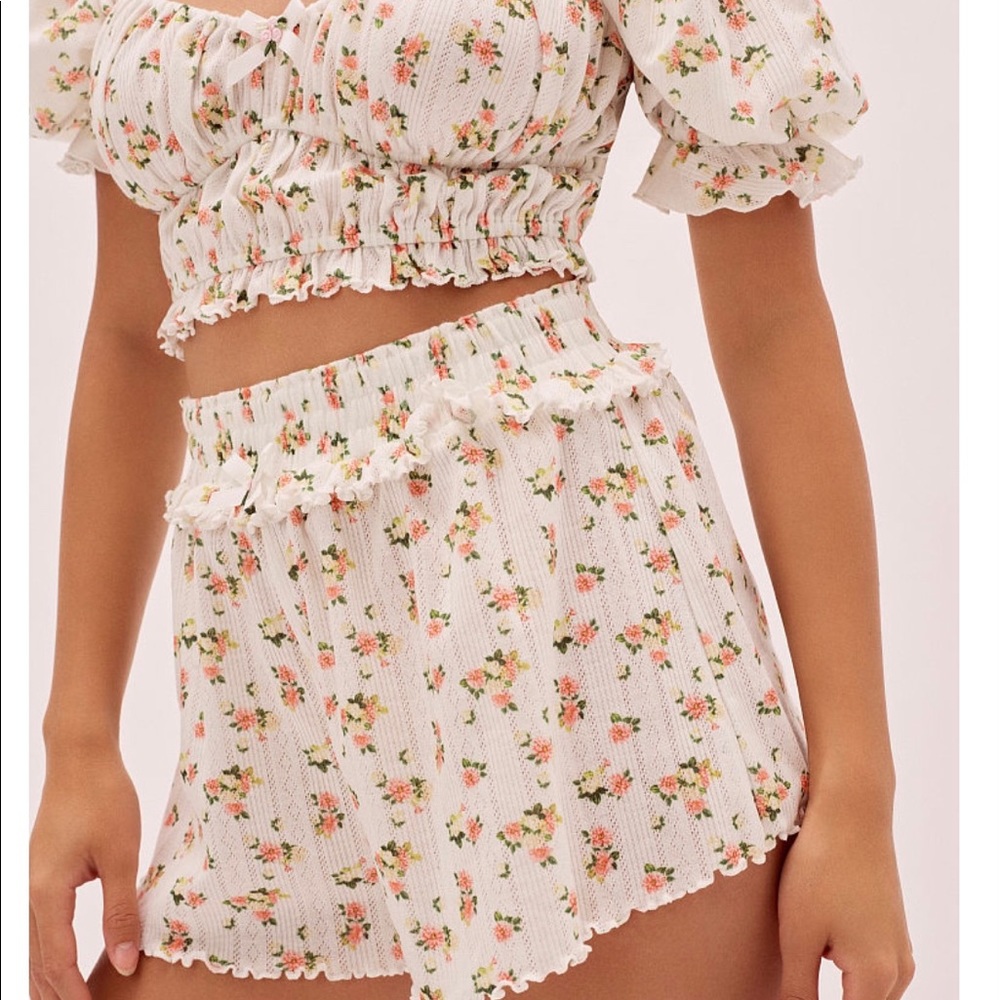 For Love & Lemons Lola Pointelle Shorts - Picture 7 of 10